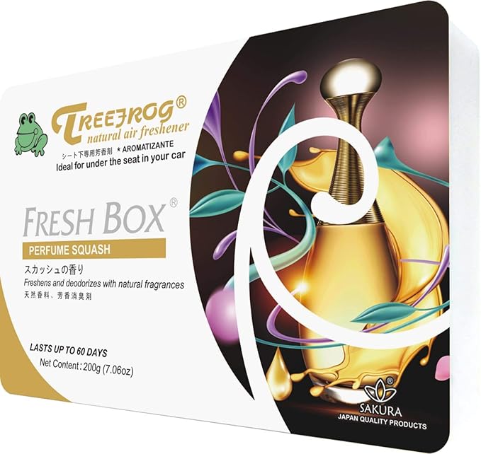 YirehStore Air Freshener TreeFrog Xtreme Fresh 5 Assorted Popular Squash Scent (Black Squash Marine Apple Perfume Ramune Squash) Treefrog Last Long Car Air Freshener