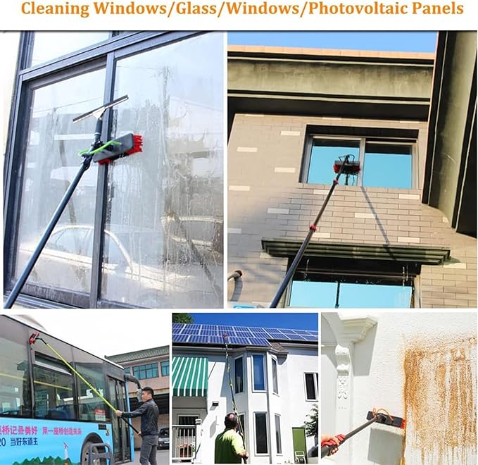 Window Cleaning Equipment Water Fed Pole Window Cleaning Equipment Telescopic Window Cleaner Cleaning Photovoltaic and Solar Panels Extendable Cleaner Conservatory (5.4m/17.7ft)