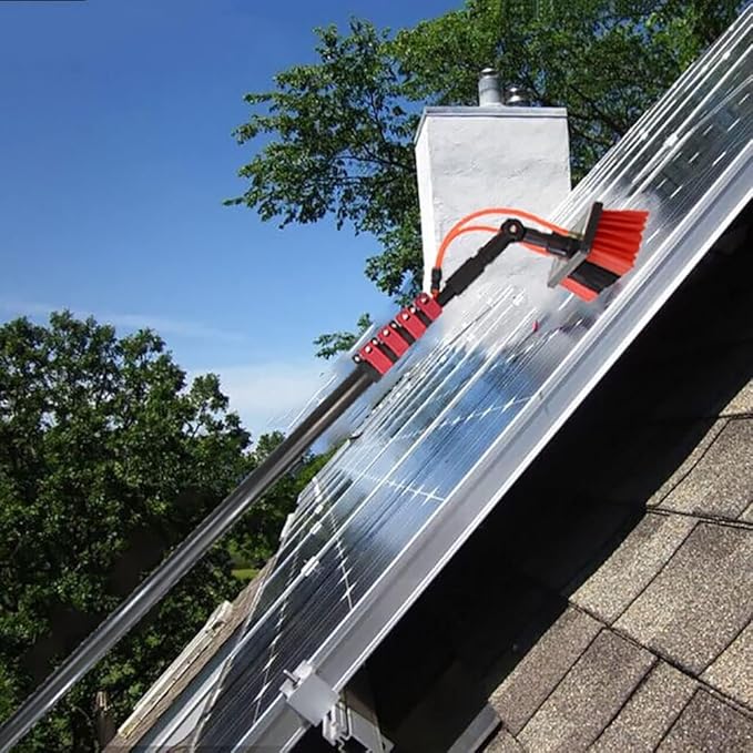 Window Glass Solar Panel Cleaning Telespole Water Fed BrushWindow Cleaner Window Glass Solar Panel Cleaning System Washing Equipment/24Ft (20ft(6m))20ft(6m)20ft(6m)