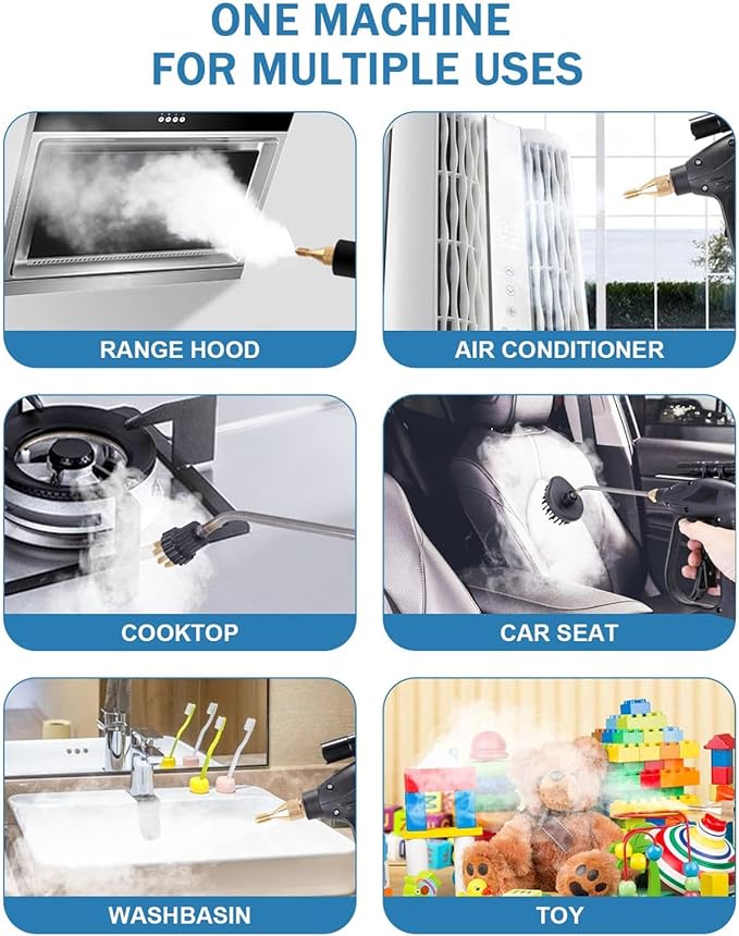 Handheld High Pressure Steam Cleaner Portable Steam Cleaning Machine Household Steam Cleaner for Kitchen Bathroom Furniture Car