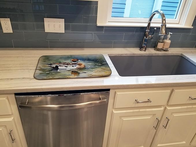 Caroline's Treasures DAC3245DDM Northern Pintail Dish Drying Mat Absorbent Dish Drying Mat Pad for Kitchen Counter Dish Drainer Mat for Countertop 14 x 21 Multicolor