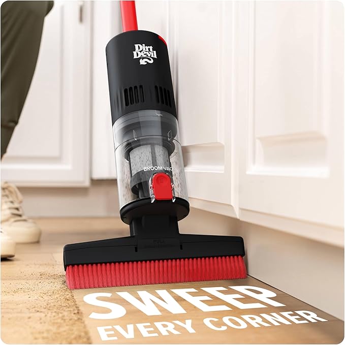 Dirt Devil Broom Vac Cordless Hard Floor Cleaner Lightweight Bagless Rechargeable Clean Every Corner Nook Cranny and Edge Cordless Vacuum Cleaners for Home Use