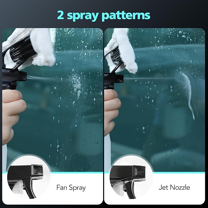 Window Vacuum Cleaner Kit Cordless 35Min Runtime &amp 2 Suction Nozzles Cleaning Tool All-in-One Electric Squeegee Spray Kit for Streak-Free Windows Washing Shower Glass MirrorsCar
