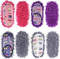handrong Mop Slippers 4 Pairs of Dusting Slipper Butterfly Microfiber Mopping Slippers Mop Shoes Cleaning Slipper for Men Women Floor Cleaning Washable