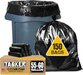 Tasker 55-60 Gallon Trash Bags Heavy Duty | Mega ValuePack 150 Bags | Large Black Garbage Bags | for Office Commercial Outdoor Lawn and Leaf