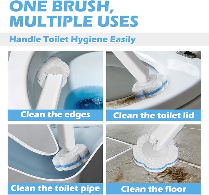 Disposable Toilet Brush Cleaning System 2pcs Wands with 104pcs Replacement HeadsStick for Toilet CleaningWands with Refills PadsWall Mounted Toliet Wand for BathroomToilet Brush and Holder