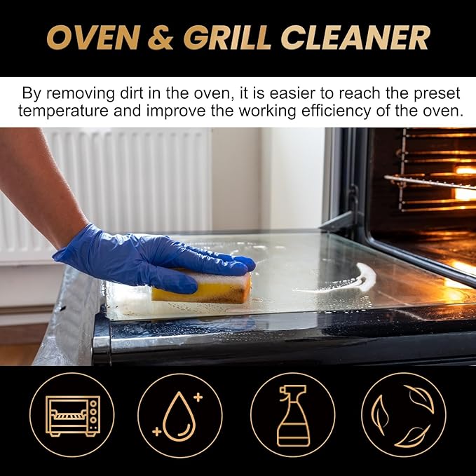 Oven Grill Foam Cleaner - Heavy Duty Degreaser &amp Deodorizer For Ovens Removes Grease Odors &amp Stains Effortlessly(3PCS)