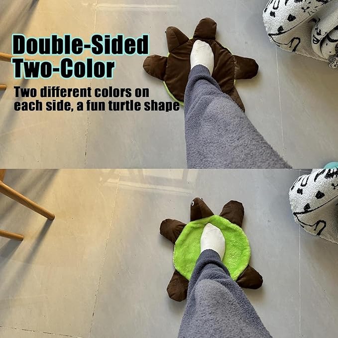 Floor Turtle Foot Mop 12/16/20/24'' Cute Double-Sided Turtles-Shaped Floor Cleaning Pad with Blanket Hands-Free Mop Washable Reusable Foot Cleaner for Dust and Hair Kitchen Bathroom (2Pcs24in)