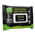 Body Wipes for Camping 50 XXL Camping Wipes 12''x 12'' Shower Body Wipes for Camping Body and Face Wipes Biodegradable Personal Hygiene Body Cleansing Wipes for Women Men Kids Elderly Travel
