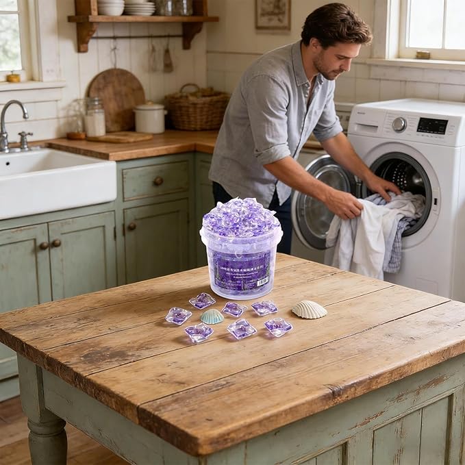 Clothes Washing Pods 100 Count Concentrated Detergent Stain Removal Fabric Softener Color Protection Laundry Room Household Cleaning Clean