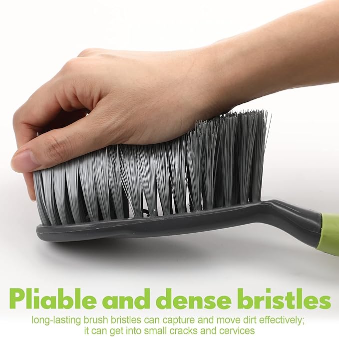 Zopeal 4 Set Dust Pan and Brush Set Small Dustpan with Broom Handheld Angle Broom and Dustpan Set for Home Room Kitchen Car Office Lobby Indoor Floor Cleaning