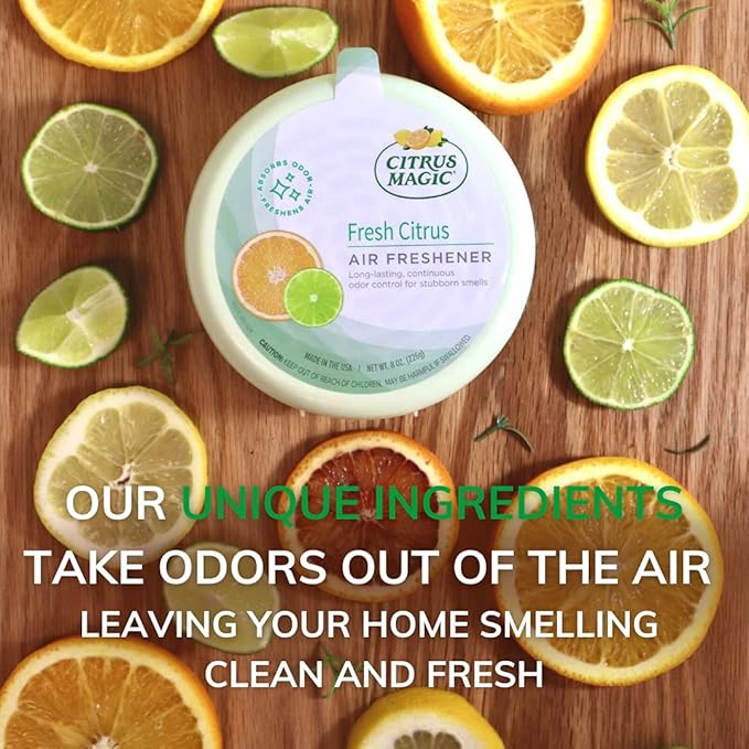 Citrus Magic Odor Absorbing Solid Air Freshener Fresh Citrus 8-Ounce Pack of 6