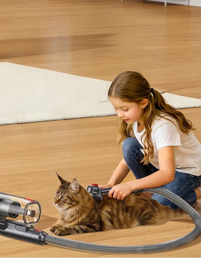 Fieety V7 Cordless Vacuum Cleaner Bundled with 3-in-1 Dog &amp Cat Hair Vacuum Brush for Grooming