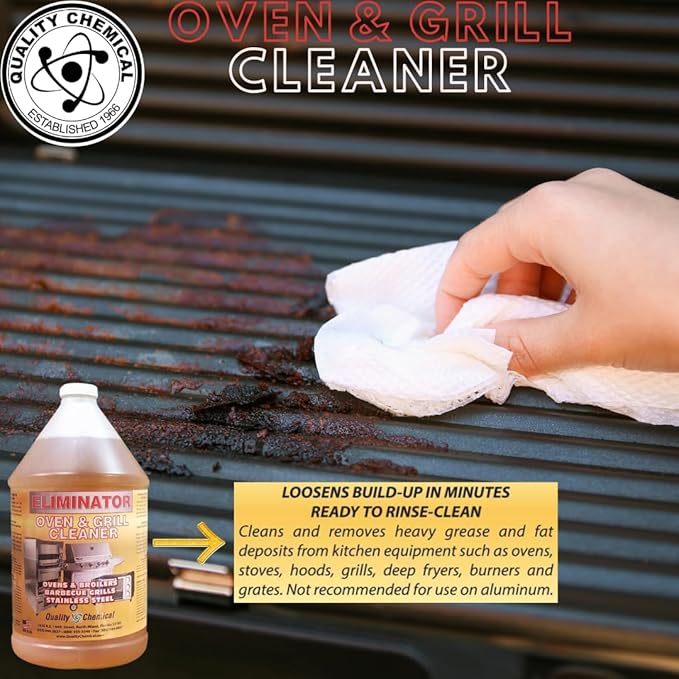 Quality Chemical Oven Cleaner &amp Grill Cleaner - Heavy-Duty/Fast Acting &amp Easy to Use/Degreaser/Heavy Duty Oven Cleaner/Best Oven Cleaner/Made in USA - 1 Gallon Combo