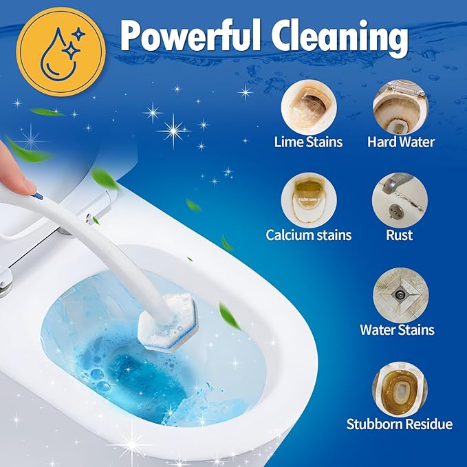 100 Count Toilet Bowl Wand Refills Disposable Toilet Cleaner Refills Disposable Wand Heads Compatible with Clorox and the Most Toilet Brushes