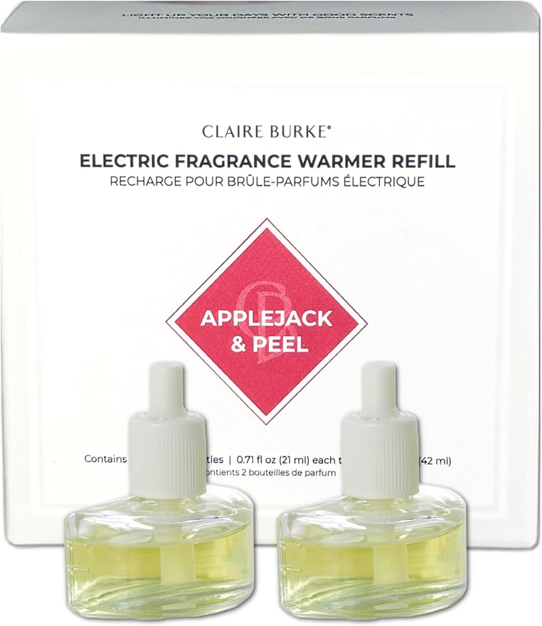 Claire Burke Apple Jack Scented PlugIn Refills 2 Ct Air Freshener for Home and Bathroom 2.84 oz