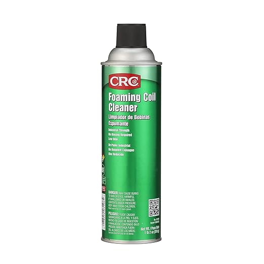 CRC Foaming Coil Cleaner 18 Wt Oz Water-Based Heavy-Duty Cleaner For Air Conditioning And Refrigeration Condensers Aerosol Spray