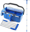 Professional Window Cleaning Kit with Bucket 3 Gallon 76 Long Handle Window Squeegee and Microfiber Scrubber High Windows Washing Equipment Window Cleaner Tool for Commercial Home Outdoor Car