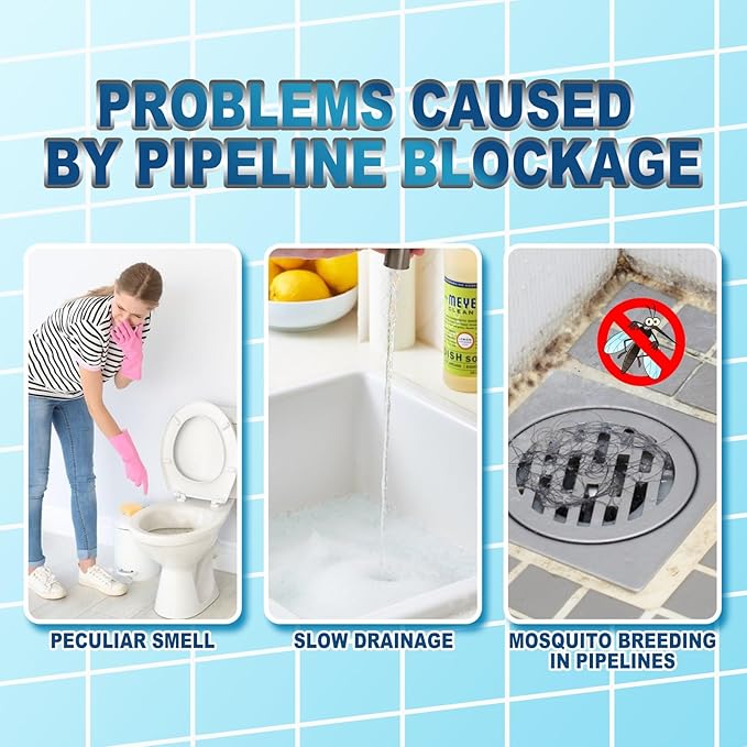 Biodegradable Drain Cleaning Tablets - Unclog Kitchen Sink Bathtub Shower Toilet &amp More(2PCS)