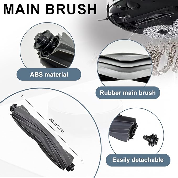 Accessoires for Dreame X40 Ultra Complete L40 Ultra for Mova P50 Pro Ultra Vacuum Cleaner 2 Main Brushes 4 Mop Pads 4 Filters 6 Dust Bags 6 Side Brushes for Mova P10 Pro Replacement 24 Pcs