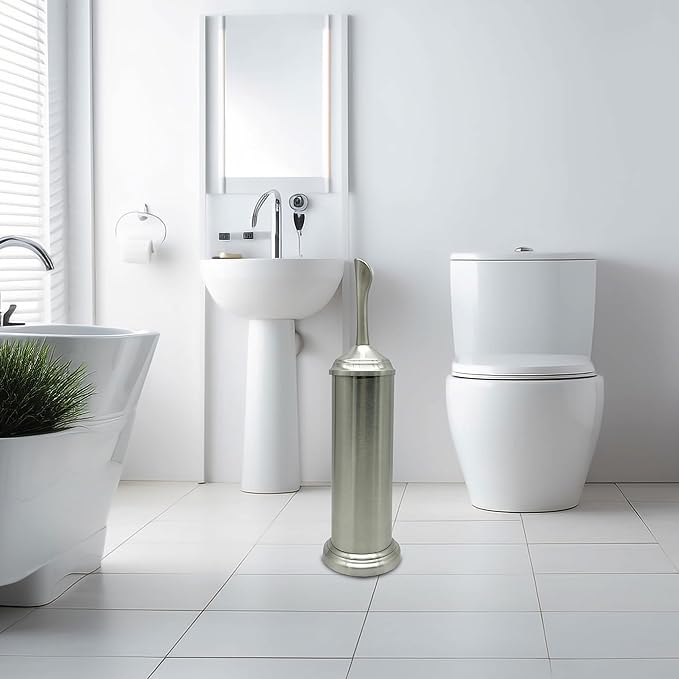 Vince Camuto Toilet Bowl Brush with Holder Durable Bathroom Cleaning Tool Modern Design for Easy Toilet Maintenance Bathroom Cleaner Brush for Efficient Cleaning and Hygiene