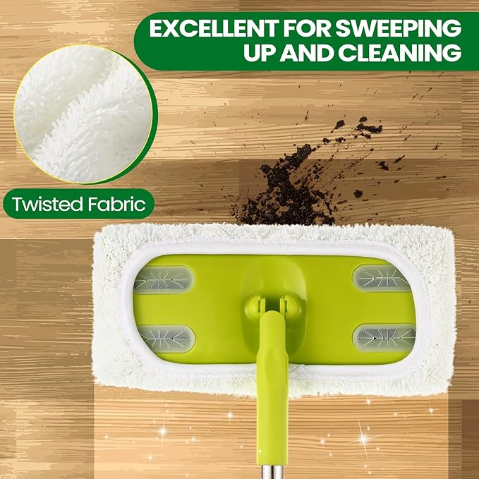 18 Pack Reusable Microfiber Mop Pads Refills Compatible with Swiffer Sweeper Dry Sweeping Cloths for Wet and Dry Sweeping Mop Head Replacement for Household Cleaning