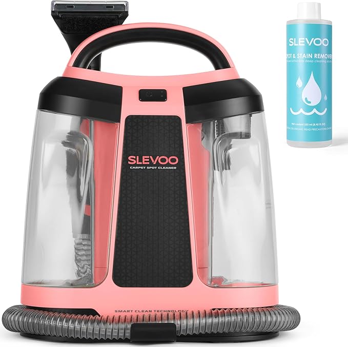 Carpet Cleaner Machine 11Kpa Strong Suction New 450W Powerful Motor Portable Upholstery Cleaner with Spot Cleaner Stain Remover for Pet Accident Rugs Carpet and Upholstery Red