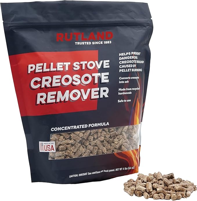 Rutland Products Pellet Stove Creosote Remover Chimney &amp Flue Cleaning Wood Pellets 4 Pound Bag