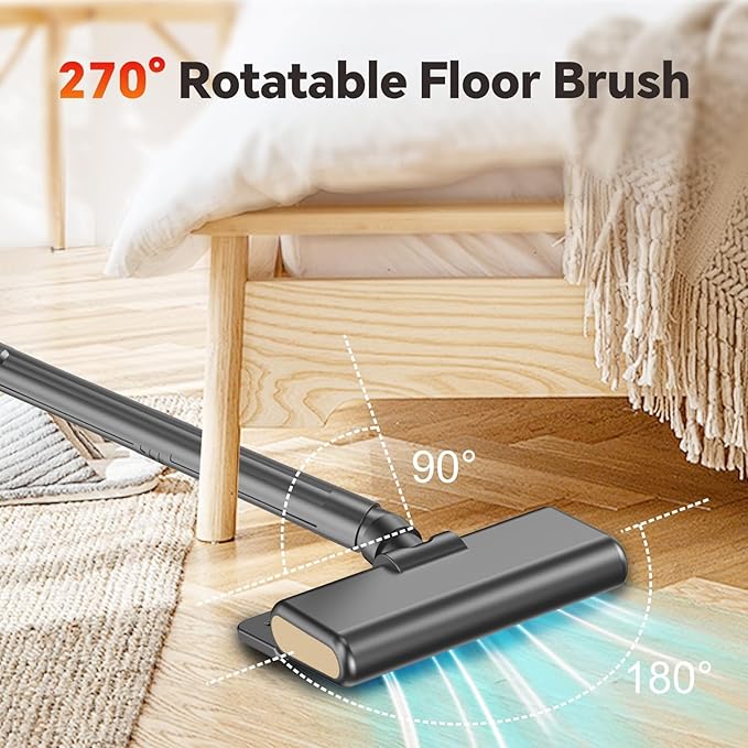 Cordless Vacuum Cleaner Powerful Suction Vacuum Cleaners for Home Stick Vacuum Cordless Rechargeable with LED Screen and 3-Speed Suction Lightweight Vacuum for Hard Floors Carpets Pet Hair Gold
