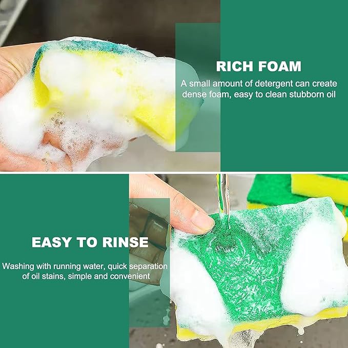 Individually Wrapped Sponges Kitchen Dishwashing Sponge Bulk Non Scratch Dishes Scouring Pad Dishcloth Odor-Free Sponge Wipes for Household Cleaning Dishes Travel Apartments (1000 Pack)