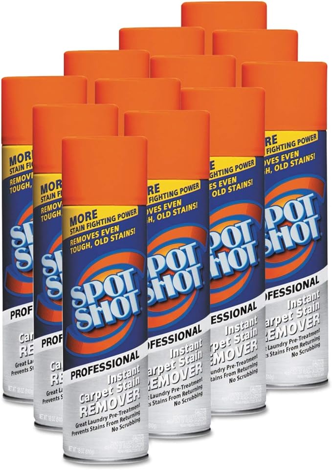 Spot Shot Professional Instant Carpet Stain Remover 18oz Spray Can 12/Carton