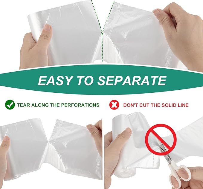 Magesh 4-6 Gallon Trash Bag Strong Leakage-Free Small Garbage Bags Unscented Thick for Bathroom Office Kitchen Small Trash Can 15L 1000 Bags Clear