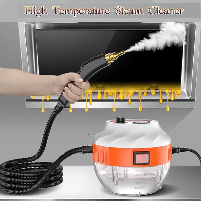 2500W Steam Cleaner High Pressure Handheld Steam Cleaner with 6-gears Adjustable Portable Steamer for Cleaning Home Car Upholstery Tile Grout Home(Style3)