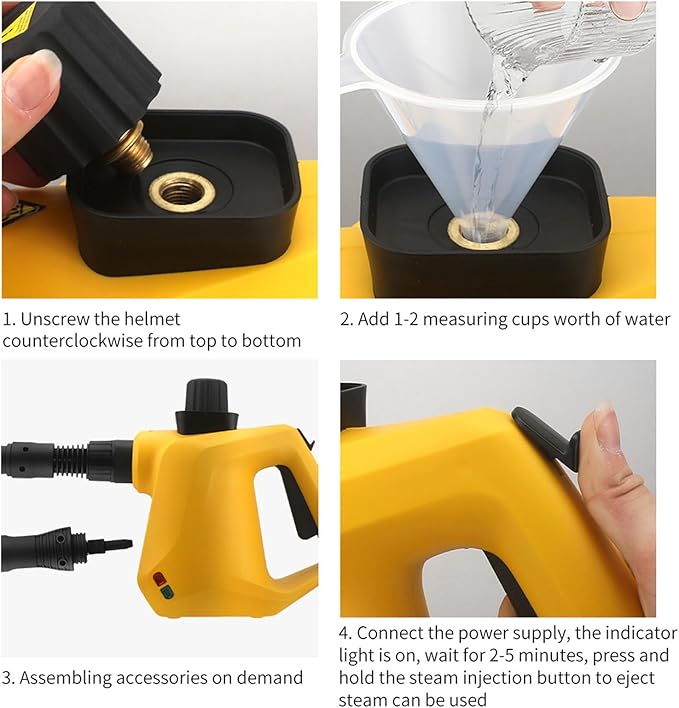 Handheld Steam Cleaner 9cs Portable Steamer 1000W High Temperature Pressurized Steamer for Home Upholstery Car Floor Grout Tile Bathroom Shower (US Plug 110-120V)