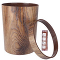 Mobestech 13 Gallon Brown Polypropylene Trash Can with Wood Grain Design