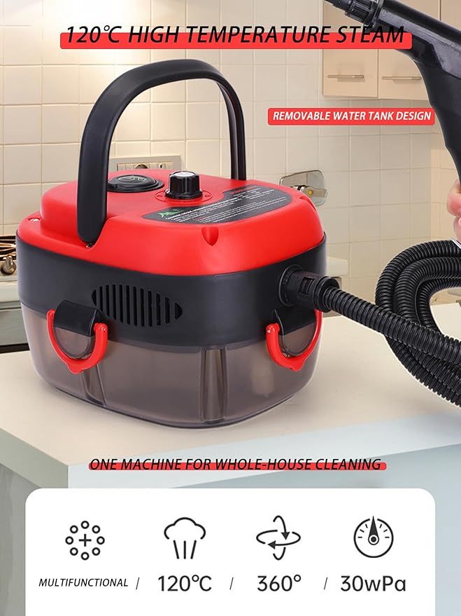Steam Cleaning MachineSteam Carpet Cleaning Machine with 8 AccessoriesIntelligent Anti-Burn-Dry Function for Carpet (White)