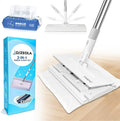 Snap Grip Mop Cloth Changing Mop Zero Touch Lazy Mopa with Automatic Cloth Changing Wet &amp Dry Dust Mopping for Hardwood Vinyl Laminate Tile Includes 20 Dry Pads Home Cleaning Essential (Wh