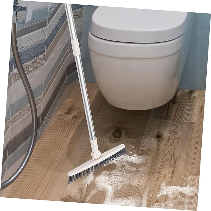 2pcs Rotatable Long Handle Floor Scrub Brush for Deep Cleaning Grout Window Tracks and Tight Spaces Hard Bristles for Bathroom and Kitchen Use
