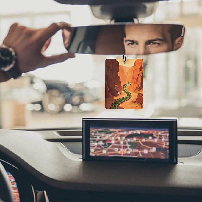 5PCS Car Air Freshener Hanging Personalized Double Sided Snake Canyon Car Fresheners Long Lasting New Cars Scents Cute Automotive Freshies for Closets Drawers (tea)