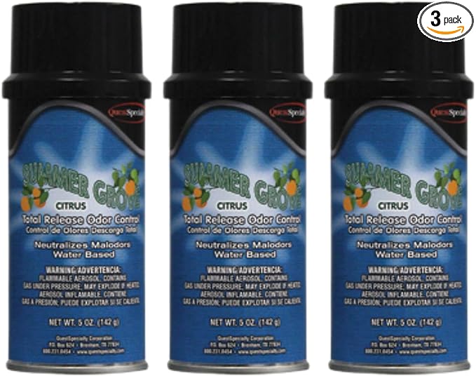 Quest 3211 SUMMER GROVE Water-Based Total Release Odor Eliminator (Citrus) (3 Pack)