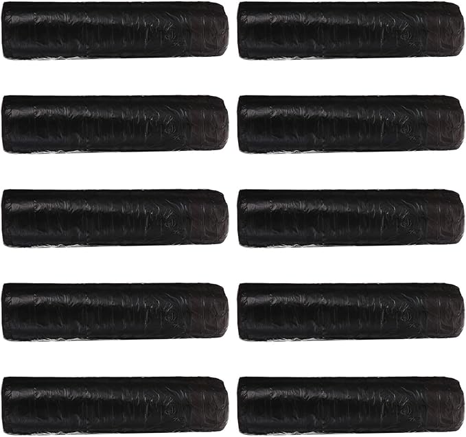 Disposable Plastic Trash Bags Drawstring 10 Packs 150pcs Black Plastic Garbage Bags for Household Waste Organizer Suitable for Kitchen Bathroom Office and Outdoor Use