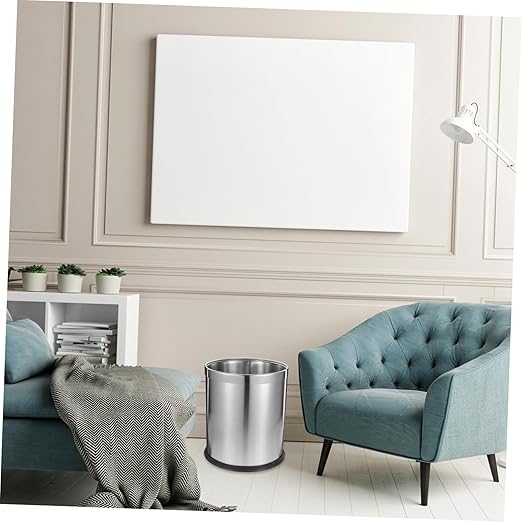 Stainless Steel Trash Bin for Home Opening Design Wastebasket for Kitchen Bathroom and Office Sleek and Simple Garbage Container for Everyday Use