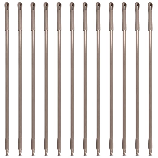 SPARTA 41225EC01 Fiberglass Broom Handle Mop Handle Replacement Handle With Acme Threaded Tip For Commercial Cleaning 48 Inches Brown (Pack of 12)