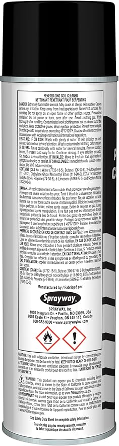 Sprayway SW287-12PK Aerosol C1 Penetrating Coil Cleaner 19 oz Pack of 12