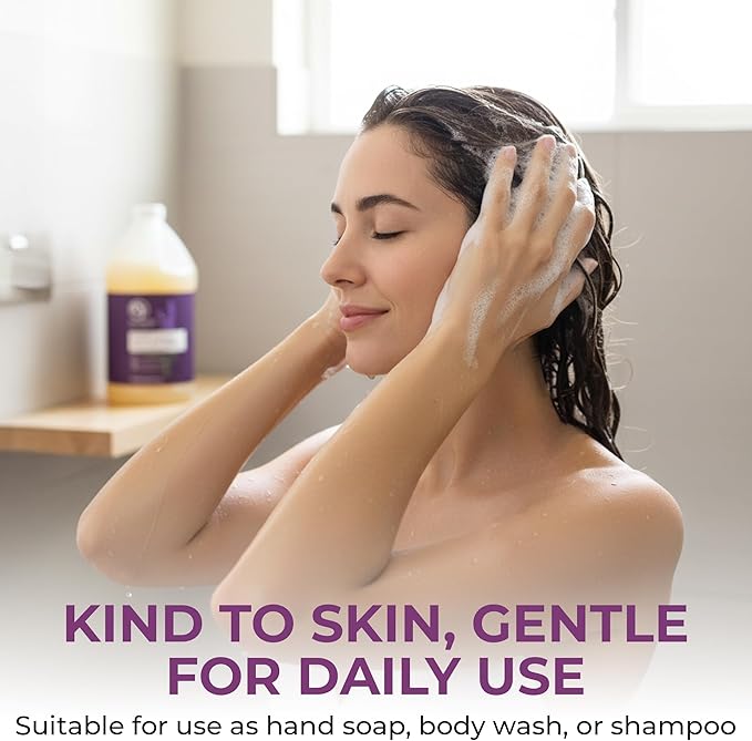 Dr. Jacobs Naturals Pure Castile Soap 64 oz Value Size - Lavender - Made in USA - All-in-One Plant-Based Multipurpose Cleaner for Floors Counters Dishes &amp Laundry Gentle on Skin Biodegradable
