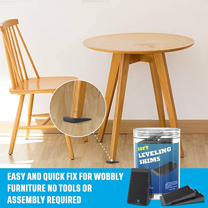 YARKOR Furniture Levelers 80 Piece Jar Plastic Shims for Leveling Black Rubber Wedge for Table Toilet Refrigerator Piano Small Shims for Home Improvement and Work (80pcs- Black)