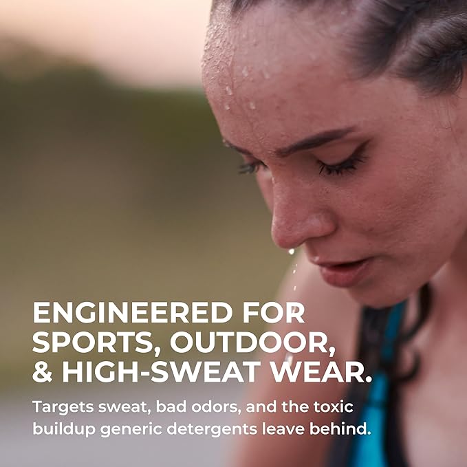 SWEAT X Original Activewear Laundry Detergent Liquid - Natural Washing Detergent for Activewear &amp Gym Clothes - Non Toxic Laundry Detergent for Sensitive Skin - Concentrated 45 Loads (1 Bottle)