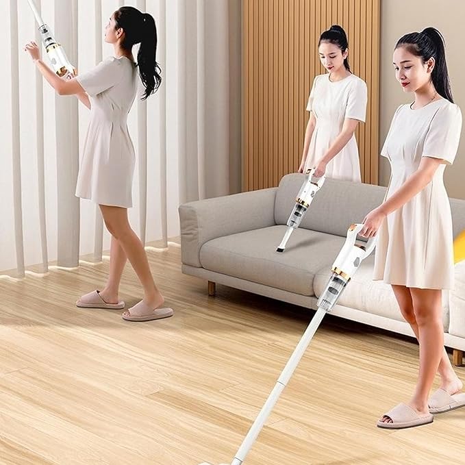 Lightweight Cordless Vacuum Cleaner 8500Pa Strong Suction Handheld Vacuum for Hard Floor Carpet 500Ml Dust Cup Long Battery Life Compact and Portable[White]
