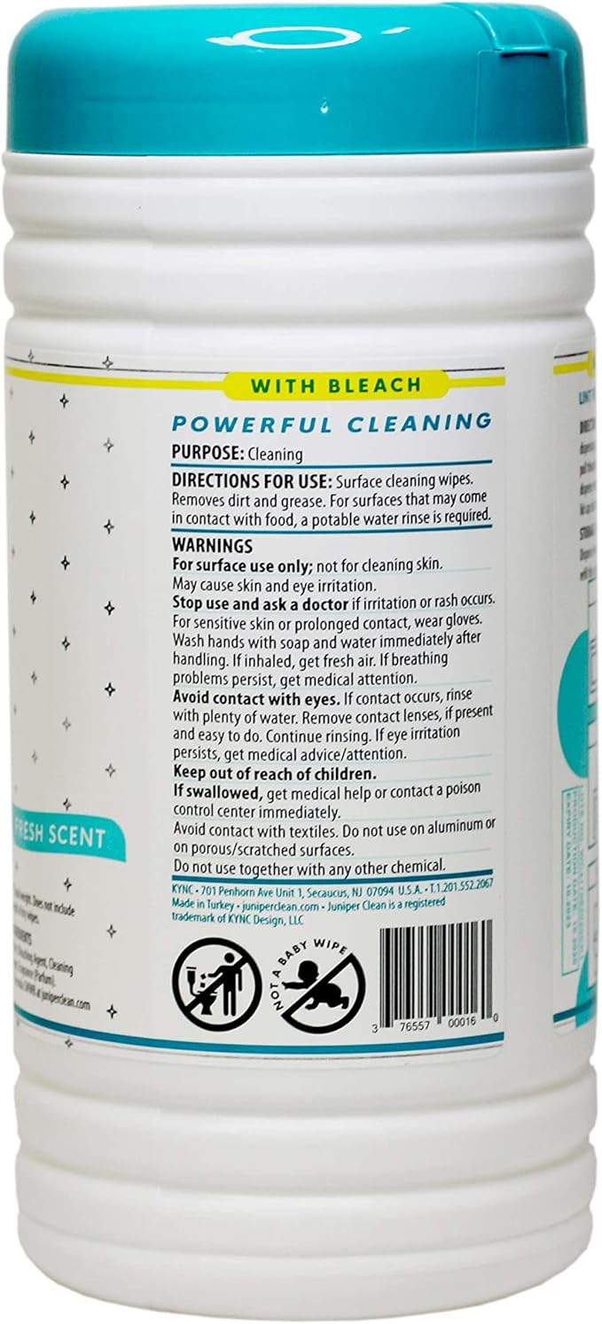 6 Pack Surface Cleaning Wipes with Bleach All-Purpose Cleaner for Bathroom Kitchen Office 450 Count Canister Fresh Scent 7.5 x 7 Sheet Lint Free &amp Durable