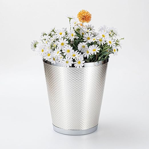 Metal Flower BucketHandcrafted Metal Wastebasket Trash Can high Value Light Luxury Japanese Style Trash Basket for Weddings Home Table Centerpiece